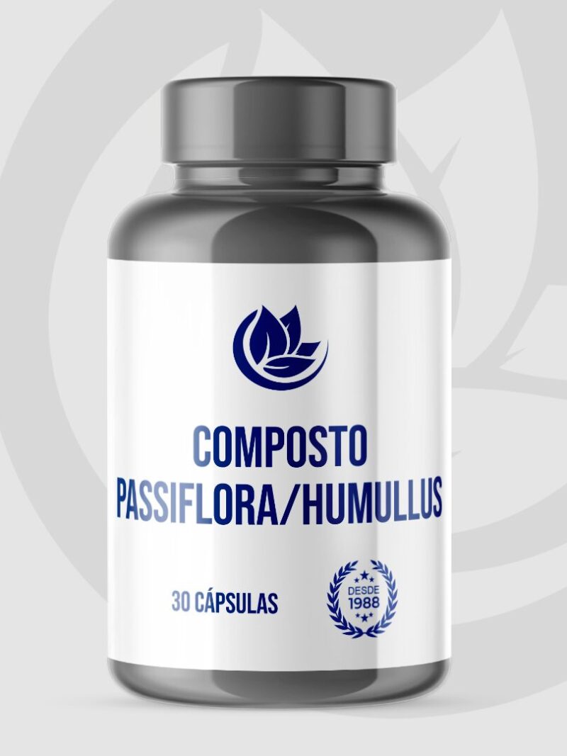 Composto Vegetal Calmante com Passiflora e Humulus lupulus 30 cápsulas